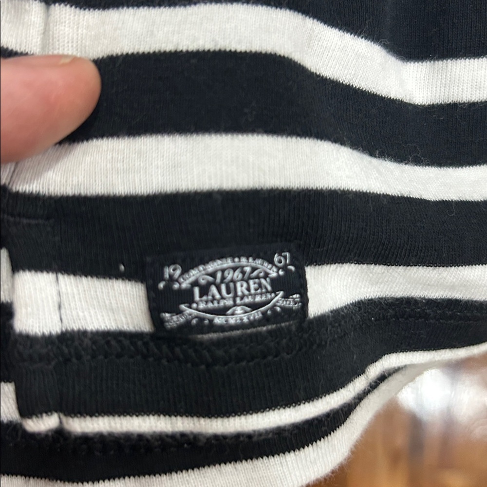 Ralph Lauren Black and White Striped Tee - Picture 5 of 5